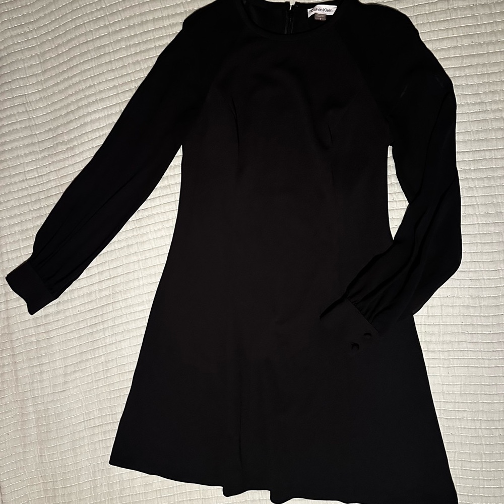 Calvin Klein Classic Black Long Sleeve Dress